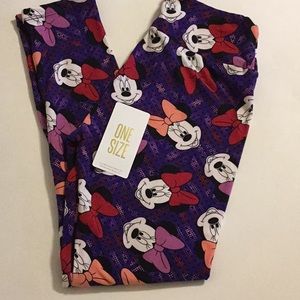 New Disney Lularoe os leggings Minnie purple